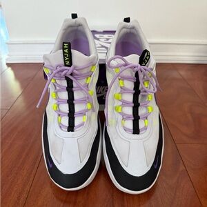 Nike Nyjah Free II Sneakers White/Black/Purple and Yellow Highlights size 13